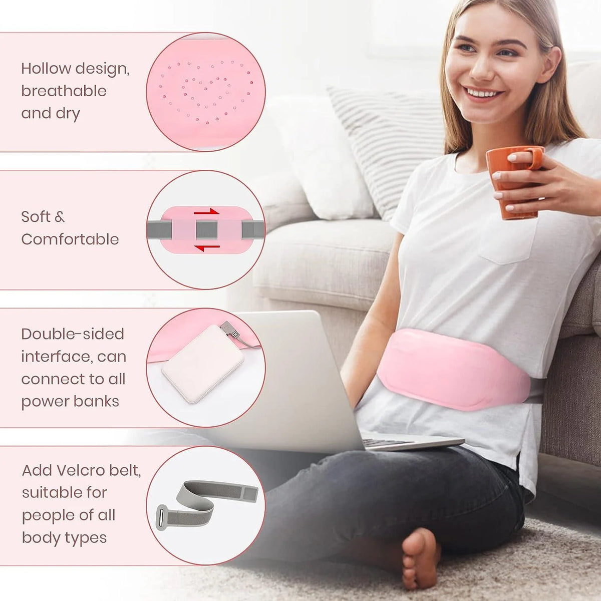 Upgraded Diuqs Period Heating Pad | Cramp Relief.