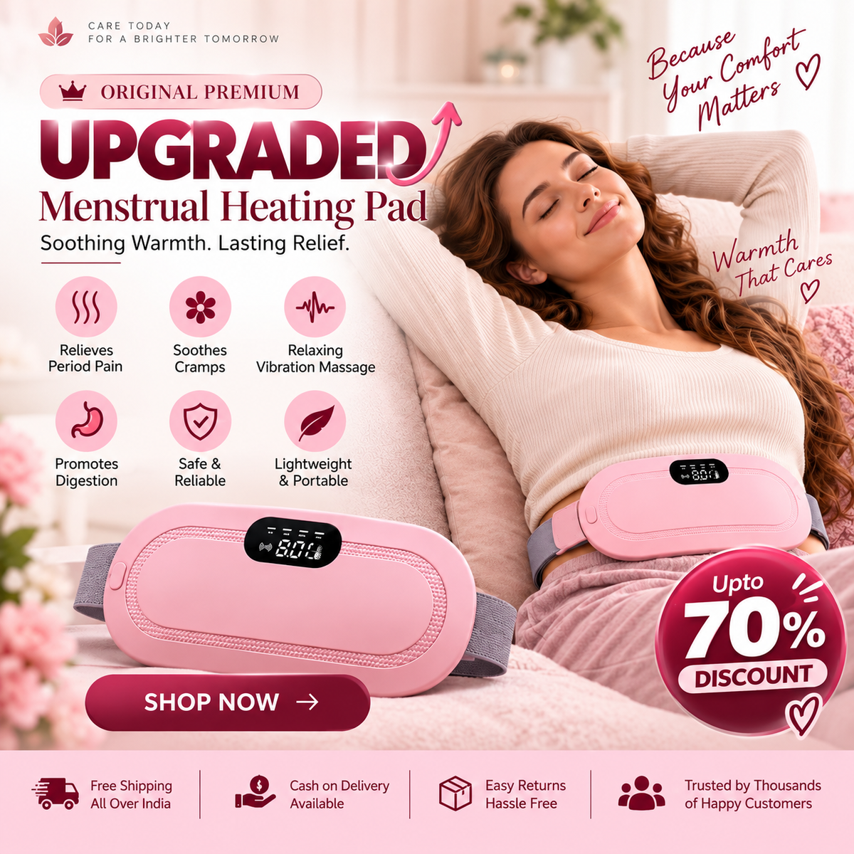 Upgraded Diuqs Period Heating Pad | Cramp Relief.